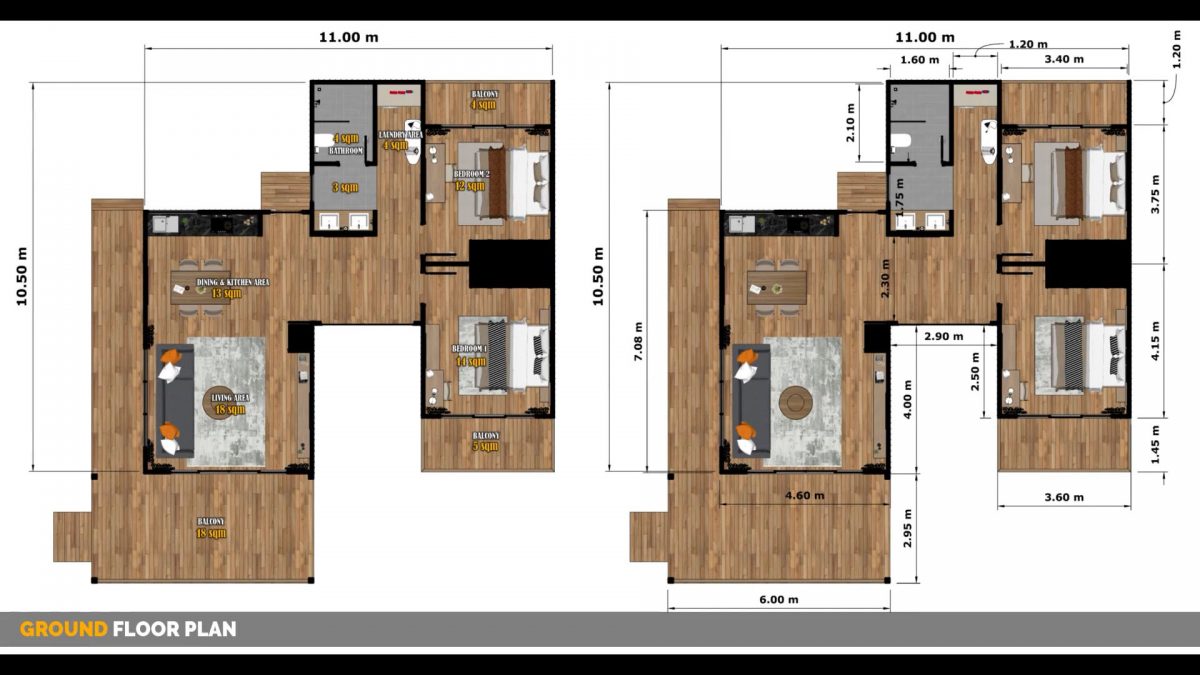 Small House Design 33x36 Feet Home Design Plan 10x11 M 2 Bed 1 Bath