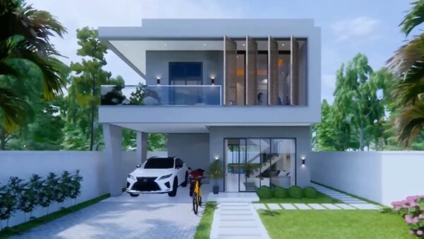 Two Storey House Design 23x30 Feet Home Design 7x9 M 4 Beds 3 Bath