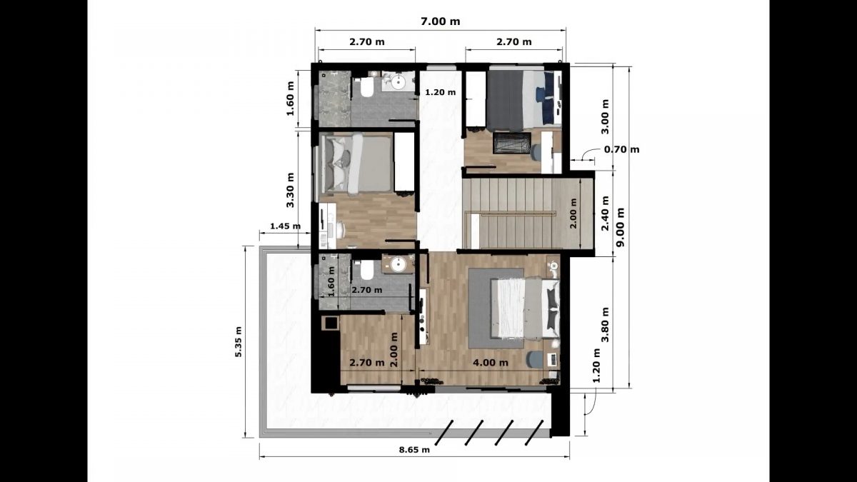 Two Storey House Design 23x30 Feet Home Design 7x9 M 4 Beds 3 Bath