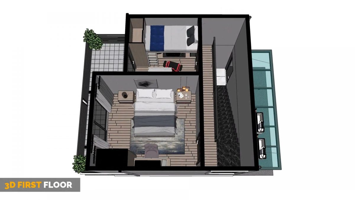 Small House Design 18x18 Feet Home Design 5.5x5.5 M 2 Bed 1 Bath