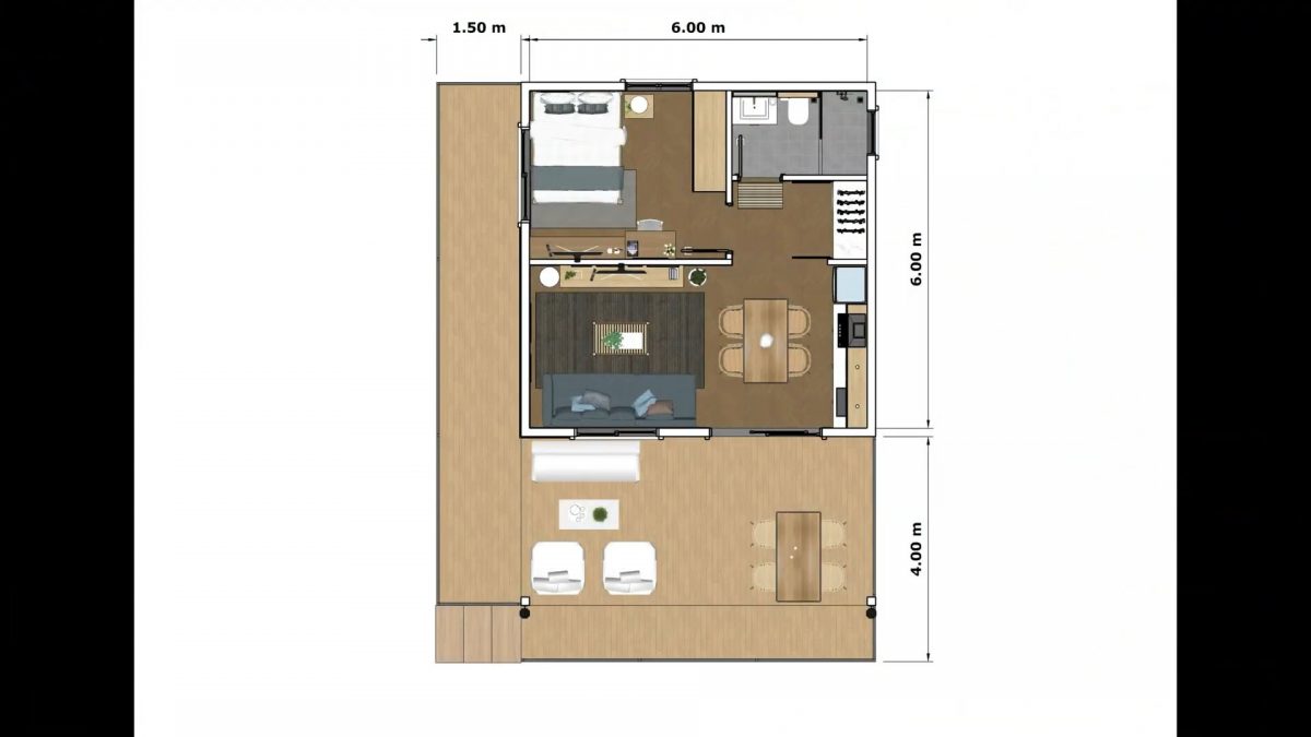 Small House Design 20x20 Feet Home Design 6x6 M 1 Bed 1 Bath
