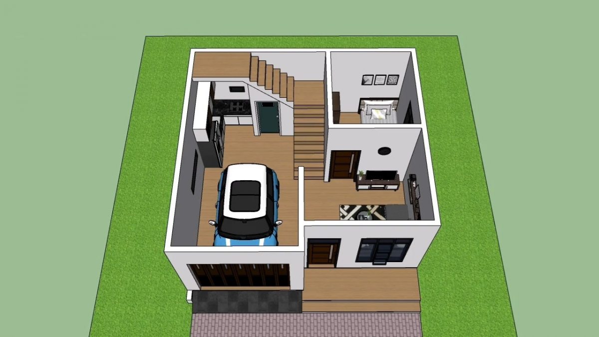 Small House Design 23x23 Feet Home Design 7x7 Meter 3 Bed 2 bath