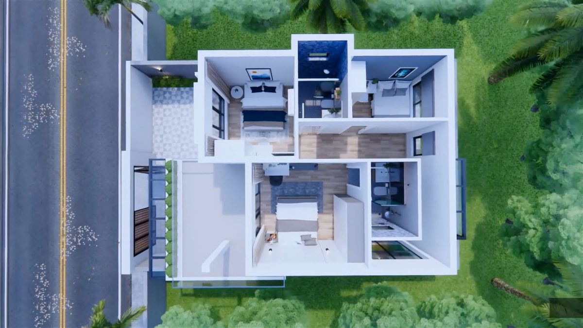 Small House Design 23x26 Feet Home Design 7x8 M 4 Bed 3 Bath
