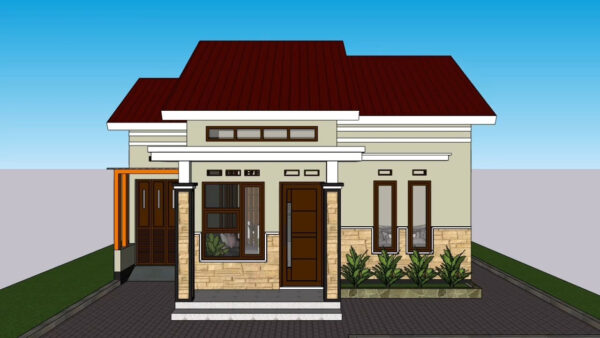 Small House Design 26x26 Feet 8x8 Meter 2 Bed 1 bath