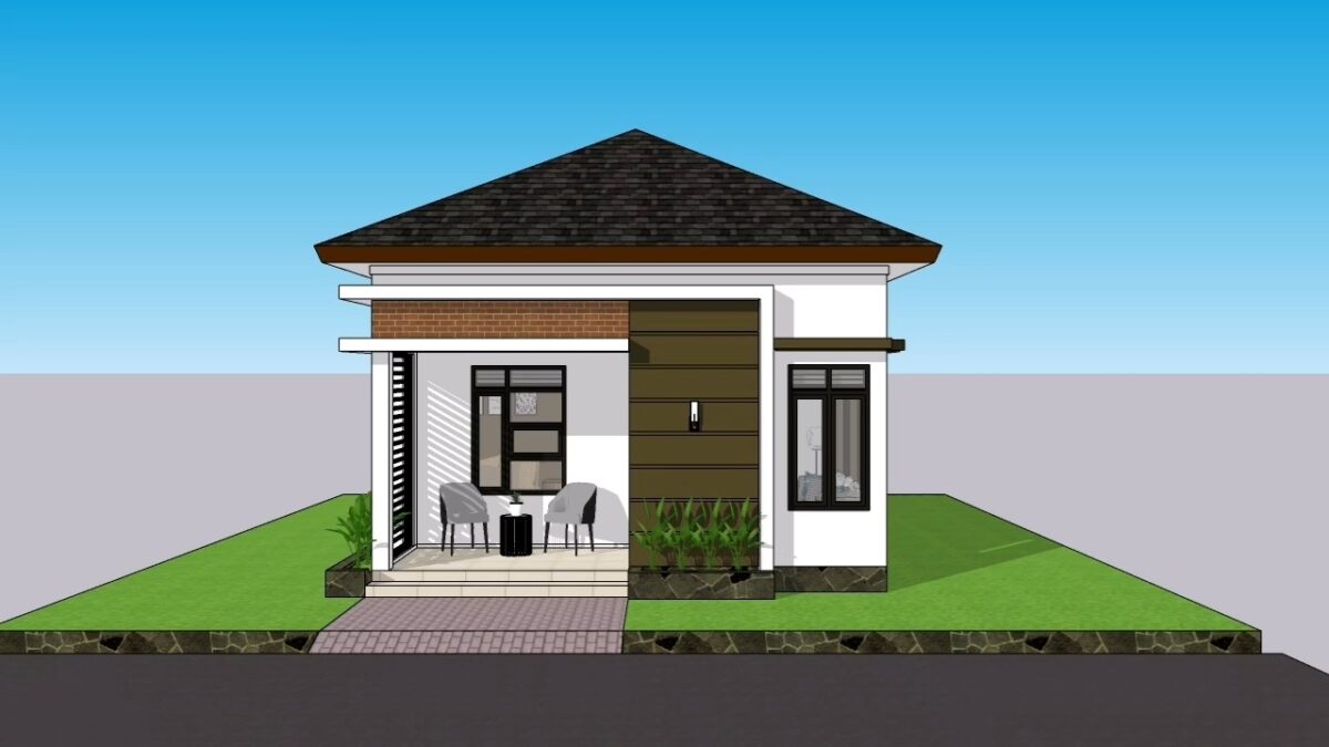 Small House Design 6x10 Meter 20x33 Feet 2 Beds 1 bath