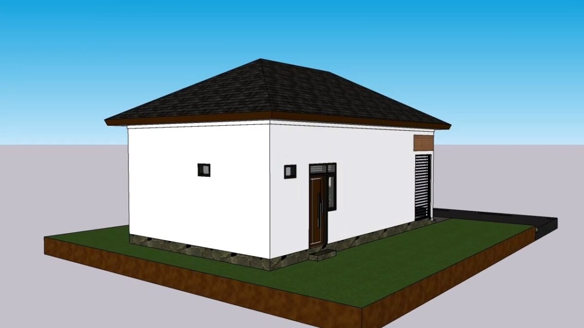 Small House Design 6x10 Meter Home Design 20x33 Feet 2 Beds 1 bath PDF Full Plan