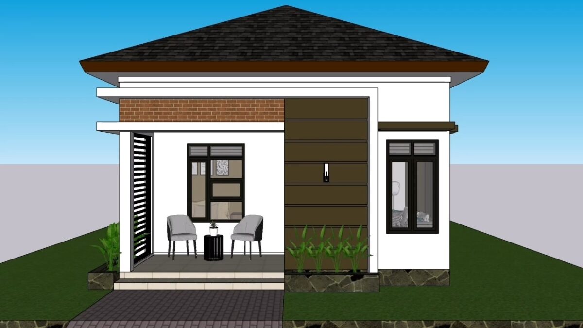 Small House Design 6x10 Meter Home Design 20x33 Feet 2 Beds 1 bath PDF Full Plan