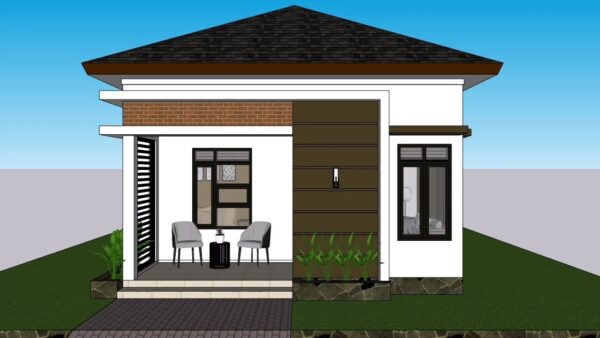 Small House Design 6x10 Meter 20x33 Feet 2 Beds 1 bath