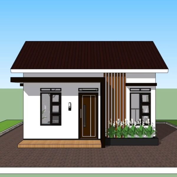 Small House Design 6x5 Meter Home Plan 20x17 Feet 2 Beds 1 bath 30sqm 1