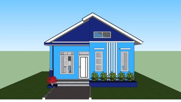 Small House Design 6x7 Meter 20x23 Feet 2 Bed 1 bath