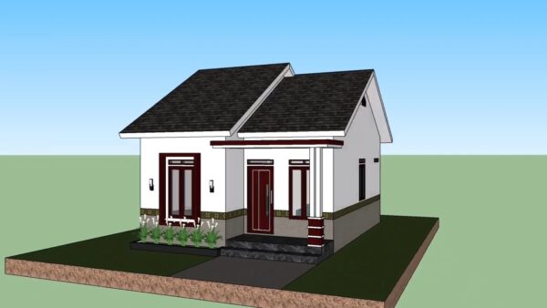 Small House Design 6x8 Meter 20x26 Feet 2 Bed 1 bath 5