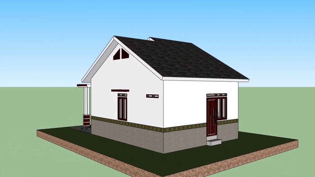 Small House Design 6x8 Meter Home Plan 20x26 Feet 2 Bed 1 bath