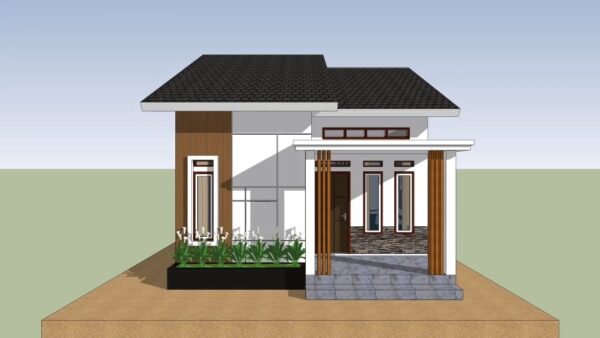 Small House Design 6x8.5 Meter 20x28 Feet 2 Bed 1 bath