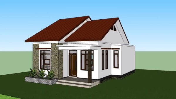 Small House Design 7x10 Meter 23x33 Feet 3 Beds 1 bath