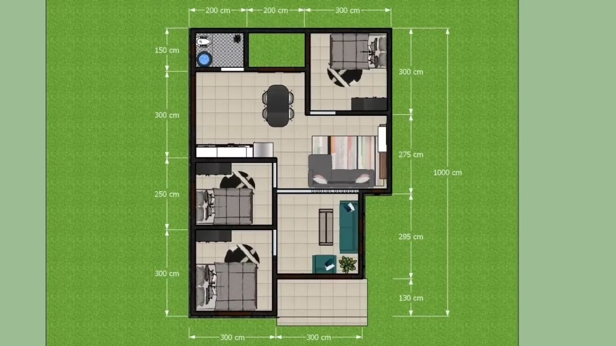 Small House Design 7x10 Meter Home Plans 23x33 Feet 3 Beds 1 bath
