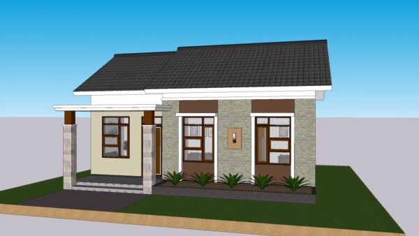 Small House Design 9x8.5 Meter 30x28 Feet 3 Bed 1 bath