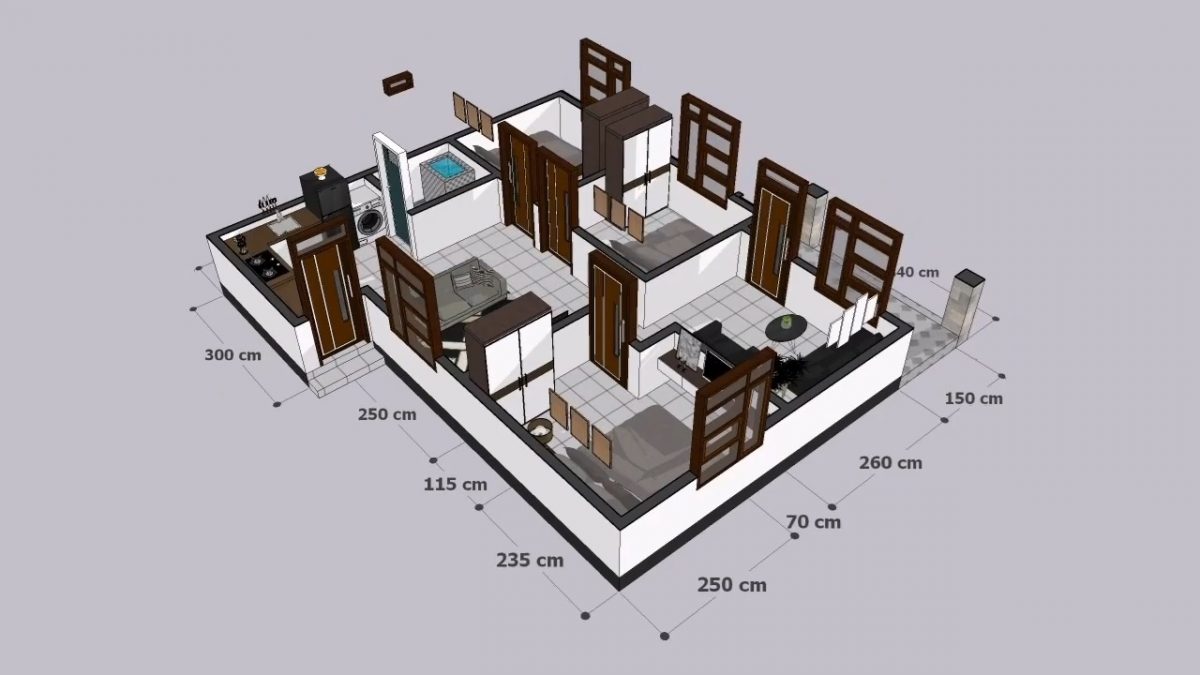 Small House Design 9x8.5 Meter Home Plan 30x28 Feet 3 Bed 1 bath PDF Full Plan