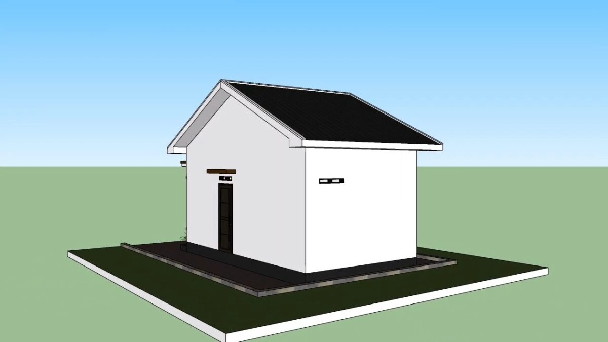 Small House Plan 4x7 Meter Home Design 13x23 Feet 1 Beds 1 bath 28xqm