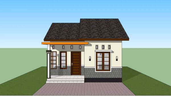 Small House Plan 6x7 Meter 20x23 Feet 2 Beds 1 bath