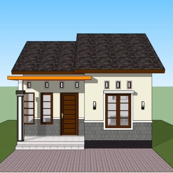 Small House Plan 6x7 Meter Home Design 20x23 Feet 2 Beds 1 bath