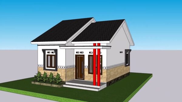 Small House Plan 6x8 Meter House Design 20x26 Feet 3 Beds 1 bath