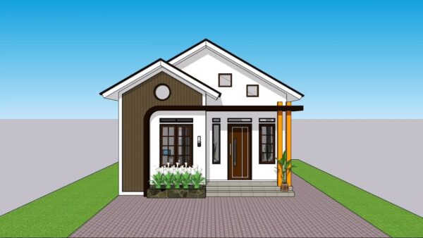 Small House Plans 20x23 Feet 6x7 Meter 2 Bed 1 bath