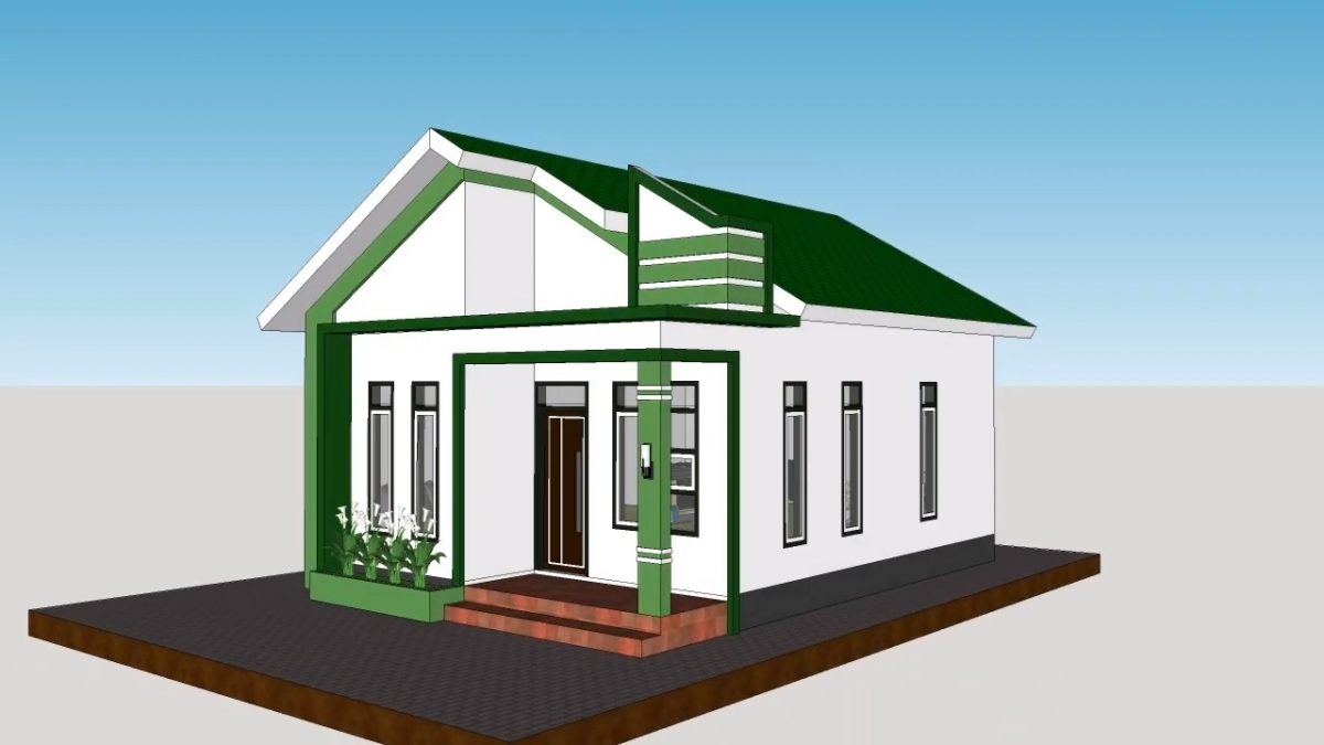 Small House Plans 20x26 Feet House Design 6x8 Meter 2 Bed 1 bath