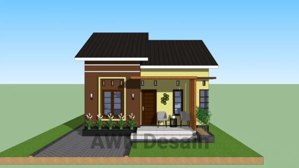 Small House Plans 23x33 Feet 7x10 Meter 3 Beds 1 bath layout