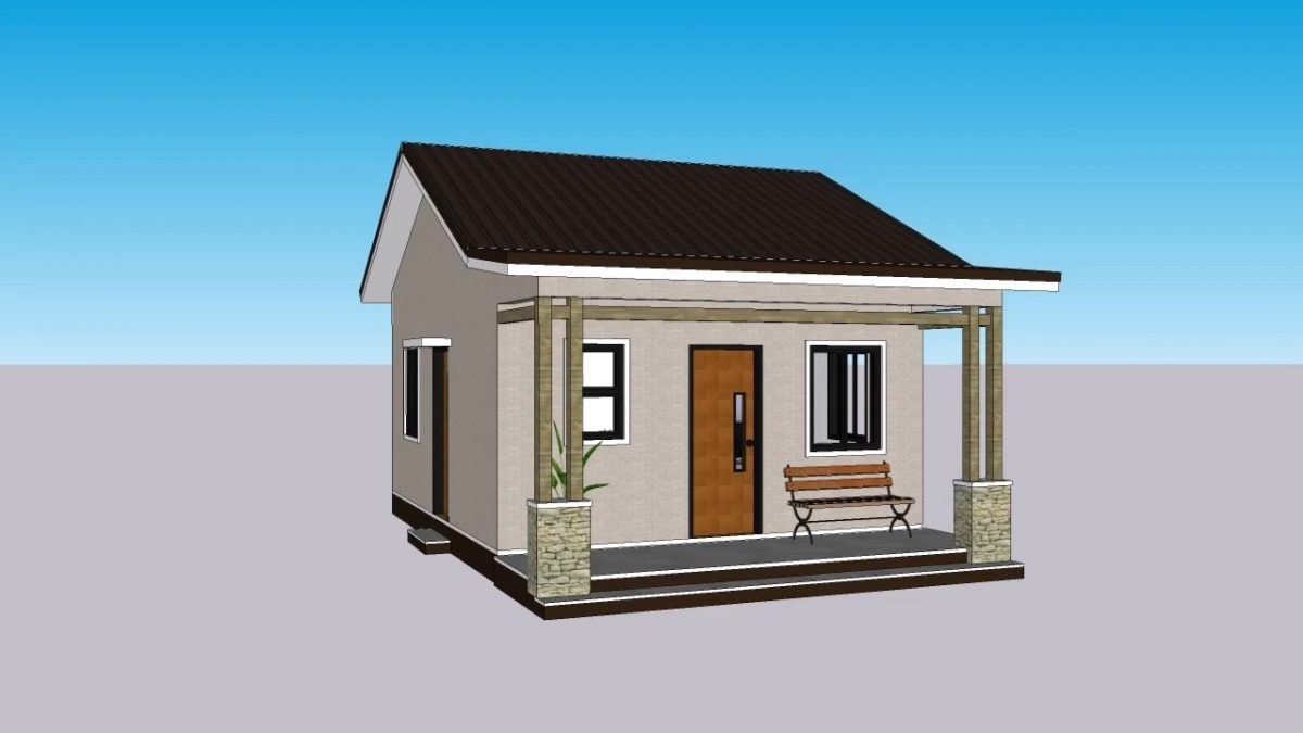 Small House Plans 5x6 Meter Home Design 17x20 Feet 1 Bed 1 bath