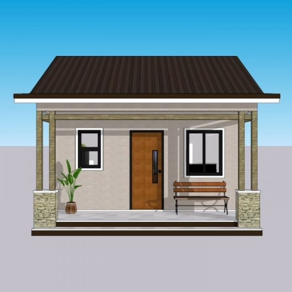 Small House Plans 5x6 Meter Home Design 17x20 Feet 1 Bed 1 bath