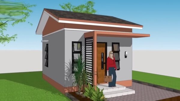 Small House Plans 5x6 Meter 17x20 Feet 1 Bed 1 bath