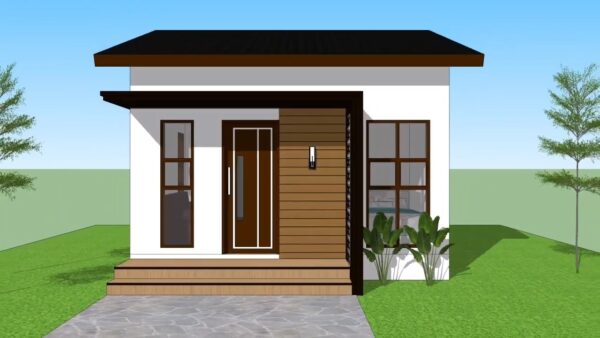 Small House Plans 5x6 Meter 17x20 Feet 2 Beds 1 bath 1