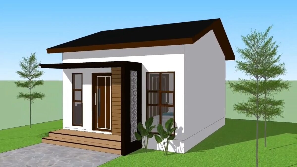 Small House Plans 5x6 Meter Home Design 17x20 Feet 2 Beds 1 bath