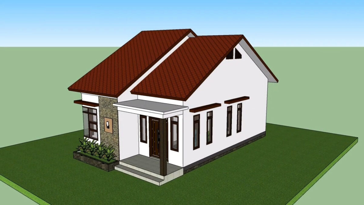 Small House Plans 6x10 Meter 20x33 Feet 3 Bed 1 bath - Image 4