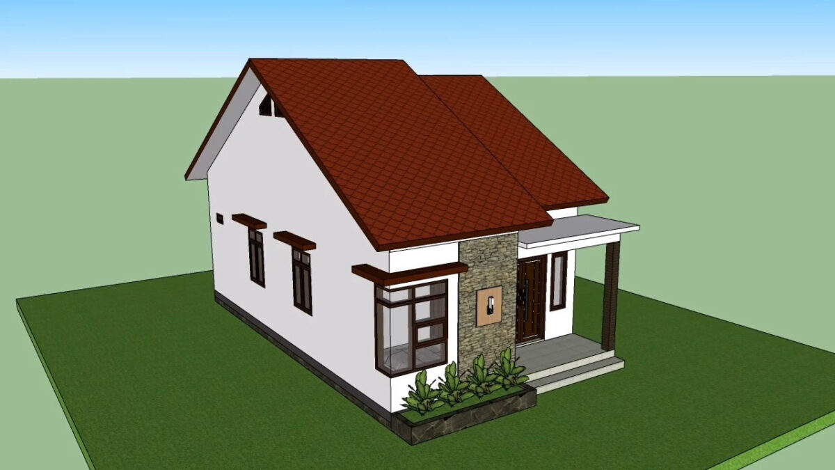 Small House Plans 6x10 Meter 20x33 Feet 3 Bed 1 bath