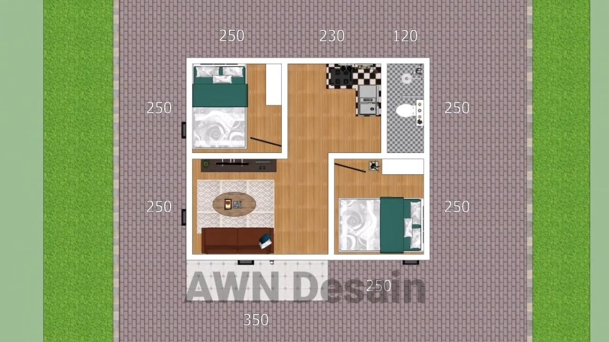 Small House Plans 6x5 Meter Home Design 20x17 Feet 1 Bed 1 bath