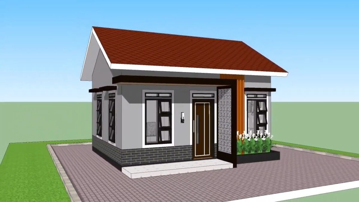 Small House Plans 6x5 Meter Home Design 20x17 Feet 1 Bed 1 bath