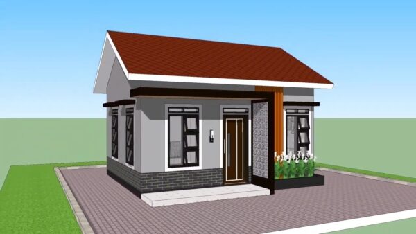 Small House Plans 6x5 Meter 20x17 Feet 1 Bed 1 bath