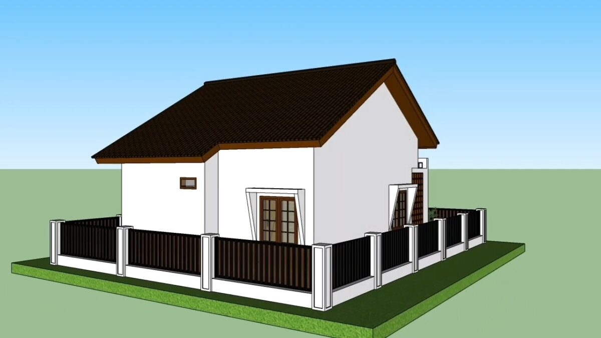Small House Plans 6x8 Meter Home Design 20x26 Feet 2 Beds 1 bath