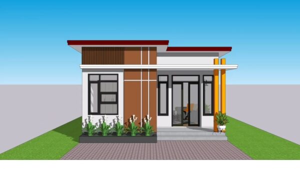 Small House Design 6x8.5 Meter Home Design 20x28 Feet 2 Beds 1 bath