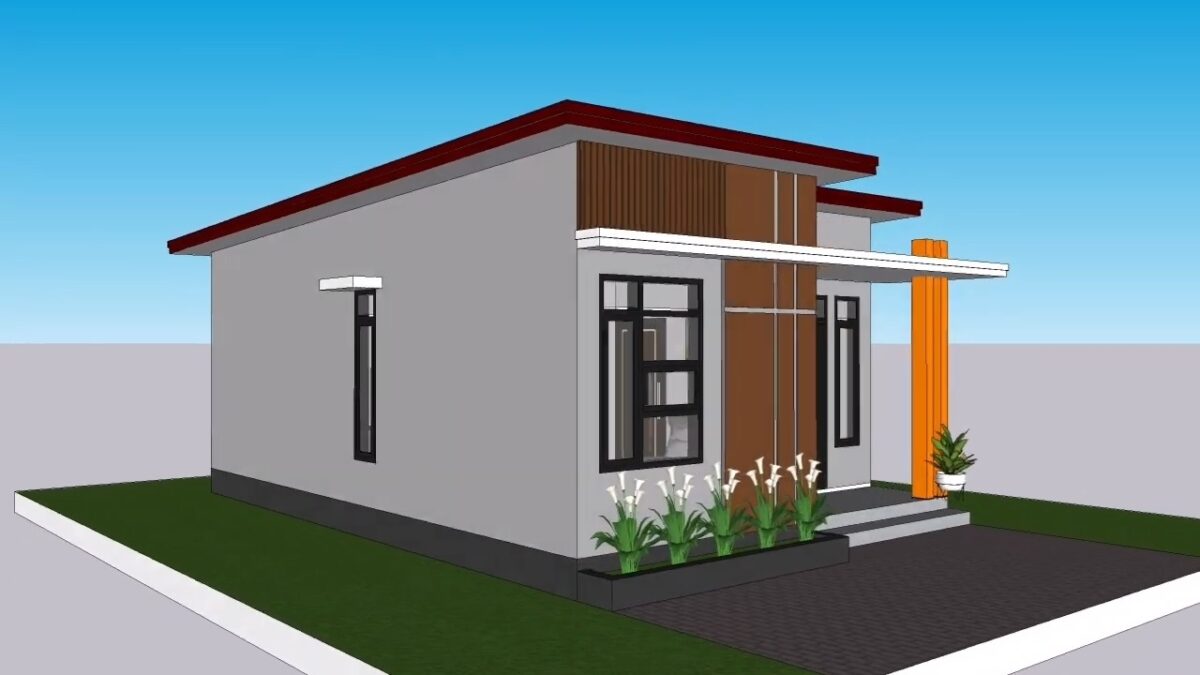 Small House Design 6x8.5 Meter Home Design 20x28 Feet 2 Beds 1 bath PDF Full Plan