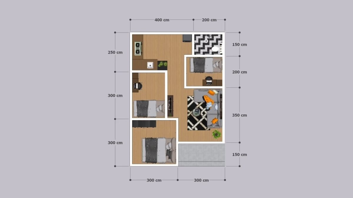 Small House Design 6x8.5 Meter Home Design 20x28 Feet 2 Beds 1 bath PDF Full Plan