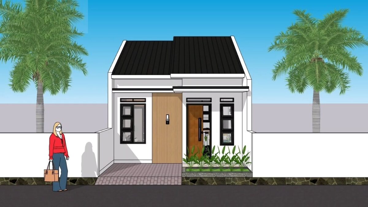 Small House Plans 17x33 Feet Home Plan 5x10 Meter 2 Beds 1 bath PDF Full Plan