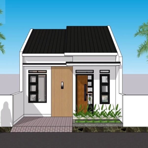 Small House Plans 17x33 Feet Home Plan 5x10 Meter 2 Beds 1 bath PDF Full Plan