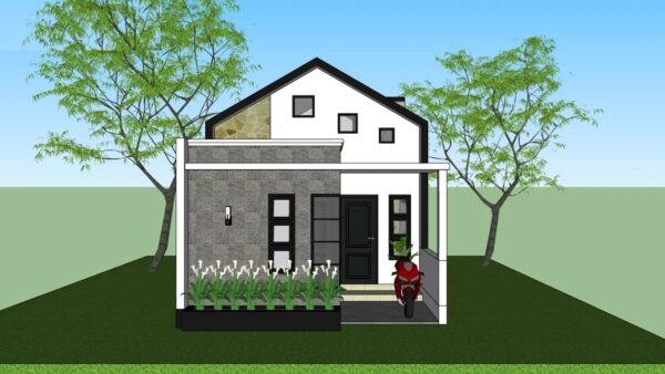 Small House Plans 5x8 Meter Home Design 17x26 Feet 2 Beds 1 bath