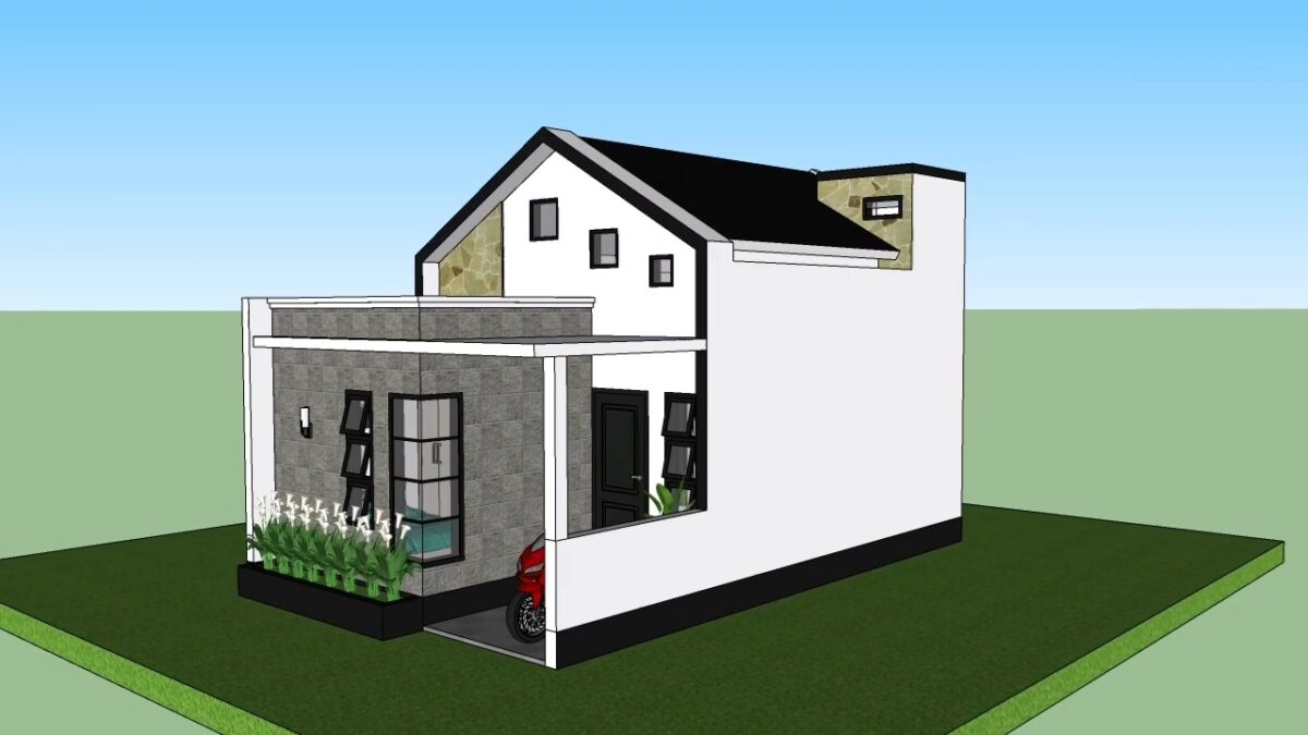 Small House Plans 5x8 Meter Home Design 17x26 Feet 2 Beds 1 bath PDF Full Plan
