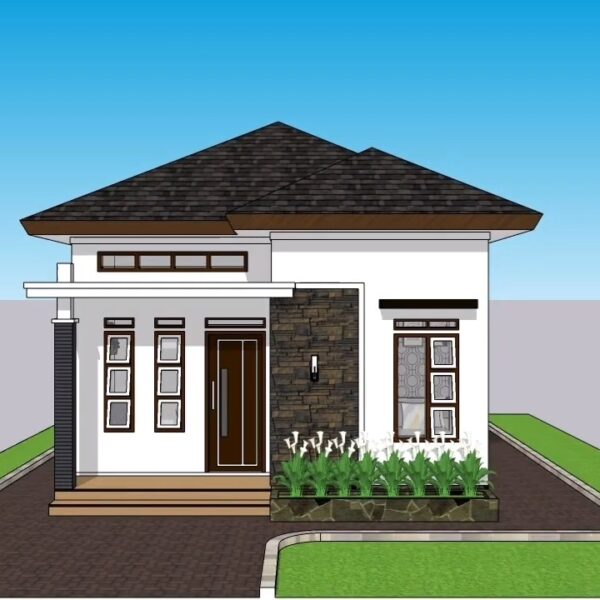 Small House Plans 6x8 Meter Home Design 20x26 Feet 2 Beds