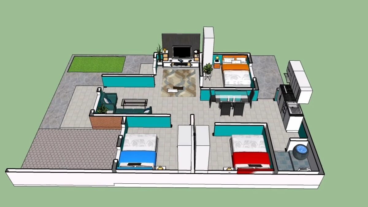 Small House Plans 9x12 Meter Home Design 30x39 Feet 3 Beds 1 bath PDF Full Plan