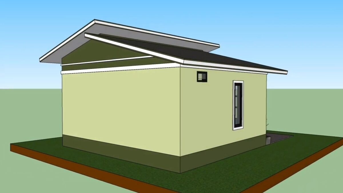 Small Simple House 20x20 Feet Home Design 6x6 Meter 2 Beds 1 bath PDF Full Plan