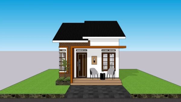 Small Simple House 5x9 Meter Home Plan 17x30 Feet 2 Bed 1 bath 45 sqm PDF Full Plan